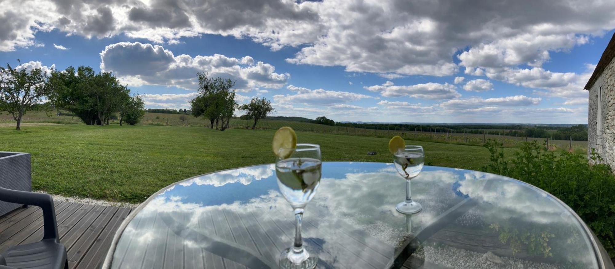 Perigourdine Avec Spa Et Vue Pomport Экстерьер фото